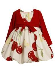 Bonnie Jean Baby/INFANT 12M 24M 2 Piece RED WHITE CHERRY PRINT BUBBLE 