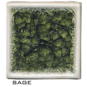 Crackle Glass Tiles 2 x 2 Color Sage