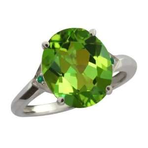   Envy Green Mystic Quartz and Diamond Sterling Silver Ring Jewelry