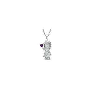 ZALES Precious Moments® Heart Shaped Amethyst and Diamond Accent Girl 