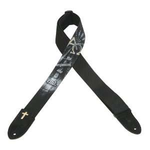 Guitar Strap, MC8PC 006, 2 cotton guitar strap with printed Christian 