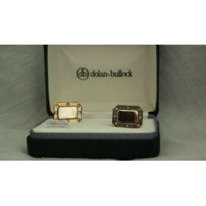 Dolan Bullock Sterling Silver and 14 K Gold Accent Trim Cufflinks