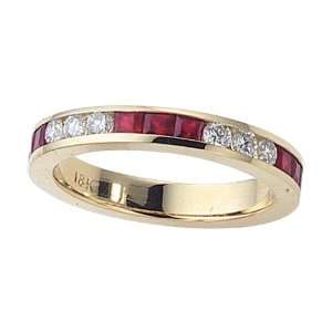  Karina B(tm) Genuine Ruby Band in 18 kt Yellow Gold Size 5 