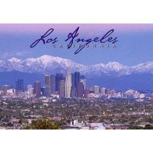  LOS ANGELES, CALIFORNIA DOWNTOWN AND SAN GABRIEL MOUNTAIN 