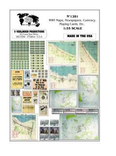 Verlinden 135 WWII Maps,Newspapers,Etc, item #1281  