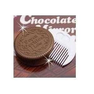 Cocoa Cookies Mirror/ Chocolate Design Round Make Up Mirror with Comb