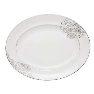  Monique Lhuillier Waterford China Sunday Rose Oval Platter 
