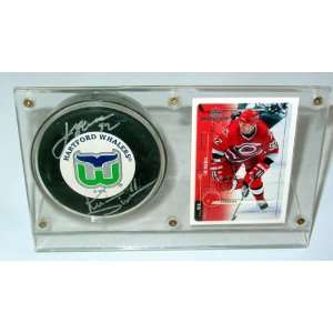  Hartford Whalers Dineen & ONeill Autographed Signed Puck 