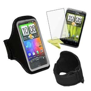 com Skque Gray Sport Armband + cLear Crystal Screen Protector for HTC 