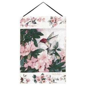  Hummingbird Garden Flowers Wall Hanging Tapestry 17 x 26 