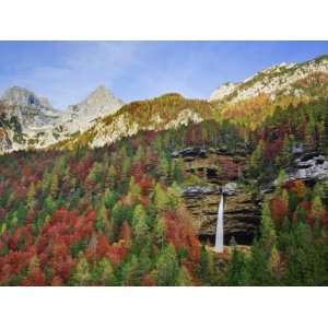 Slap Pericnik Waterfall in Autumn, Vrata Valley, Triglavski National 