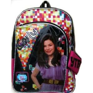  iCarly Magenta & Black Zipper & Pixel 16 Backpack with 