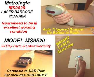 Metrologic MS9520 VoyagerCG BARCODE SCANNER LASER READER USB PS2 