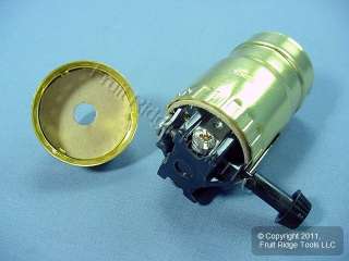 Leviton Turn Knob 3 Way Light Socket Brass Lamp Holder  