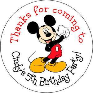 Mickey Mouse Personalized favor stickers personalized Birthday favors 