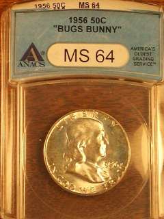 RARE 1956 MS64 BUGS BUNNY FRANKLIN   ANACS   