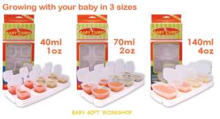 BABY WEANING PUREE/FOOD STORAGE POTS / CUBES / CONTAINERS TRAYS & LIDS 