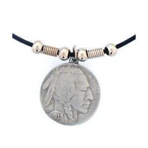 Leather Cord Necklace   Indian Head Nickel  Sports 