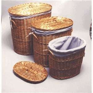   Essentials ML 5722 Woven Willow Hampers with Lids and Lining, Set of 3