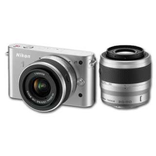 Nikon 1 J1 (Silver) Mirrorless Digital Camera with 10mm WA/10 30mm 