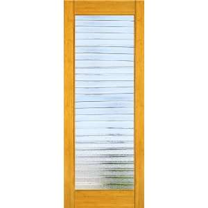   Bars 32x96 Interior Solid Bamboo Door With Deco Bars Glass Pattern