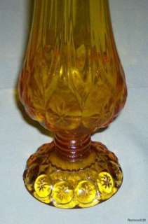 Amber Glass Moon & Stars Stretch Vase / LE Smith  