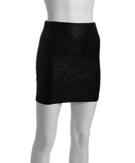 BCBGeneration black textured stretch mini skirt