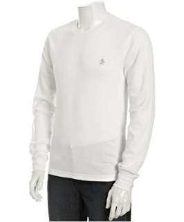 Original Penguin bright white cotton Bernardo thermal shirt 