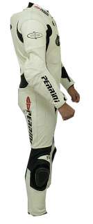 Perrini Fusion Motorcycle Leather Racing Suit New White  