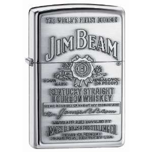 Zippo Jim Beam Pewter Emblem Pocket Lighter  Sports 