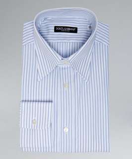 Dolce & Gabbana blue striped point collar dress shirt