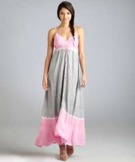 Gypsy 05 pink and grey tie dye silk crepe maxi dress