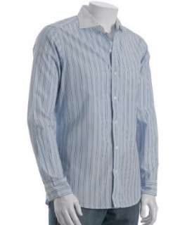 Hickey cornflower striped button front shirt  