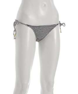 Lisa Curran Swim navy and white stripe side tie bikini bottoms 