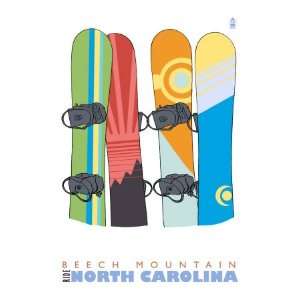  Beech Mountain, North Carolina, Snowboards in the Snow 