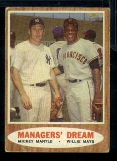 dh) 1962 Topps # 18 Managers Dream Mickey Mantle Willie Mays  