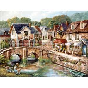 Kitchen Backsplash Tile Mural   A Quiet Afternoon   Landscape Ceramic 