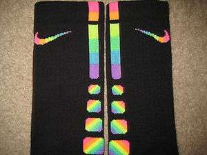   RAINBOW with diagonal stripes Nike Elite Socks Sz Large (8 12)  