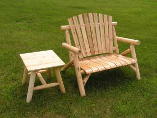 White Cedar 4 foot Log Love Seat Rustic Chair Natural  