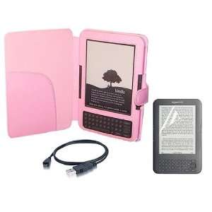 Book Reader Pink PU Leather Cover Case (3rd Third Generation 6 Kindle 