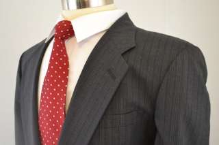 Christian Dior Mens Dark Gray Pinstripe 2 Piece Suit 42R  