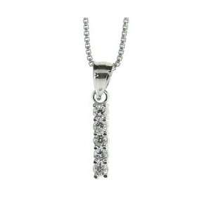   18 in. Necklace Cubic Zirconia Initial Pendant Letter I Jewelry