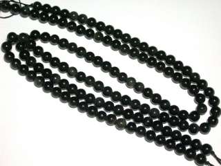 Genuine Black Obsidian Round Gemstone Loose Beads 6mm  