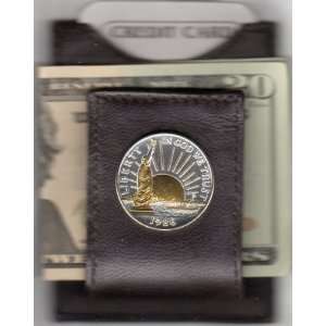   Coin (Folding) Money Clip   Gold & Silver U.s. Statue of Liberty Half