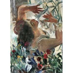  Woman with lilies in the greenhouse by Lovis Corinth 