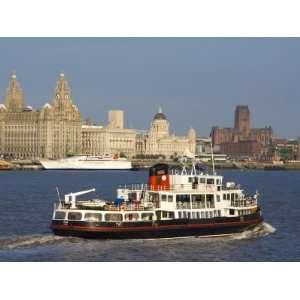 River Mersey Ferry and the Three Graces, Liverpool, Merseyside 