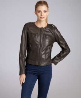Marc New York slate lambskin leather zip front jacket   up to 