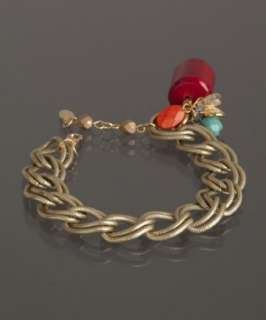 Rachel Reinhardt coral and glass double chain bracelet   up to 