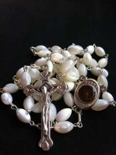 Natural Jerusalem Hand Made Mother of Pearl Rosary with Holy Land 
