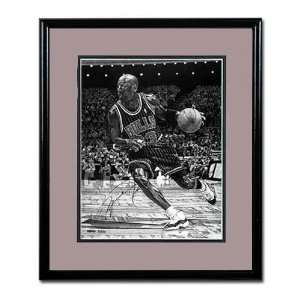  Michael Jordan Chicago Bulls Black & White Framed 